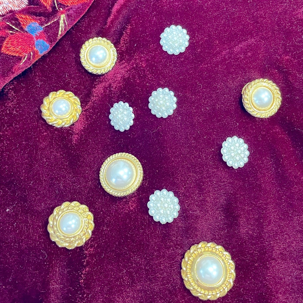 Vintage Gold Clip on Buttons